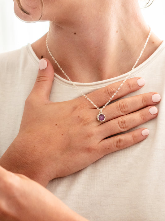 Collana Corona - Pezzo unico in argento e radice di Rubino Meteora  n. 11