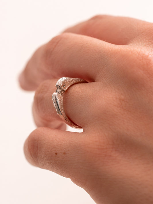 Anello Eclissi - Pezzo unico in argento e Zaffiro Meteora n. 5